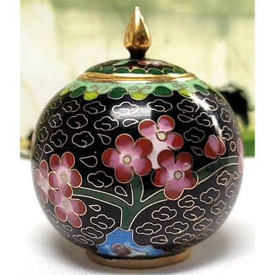 CLOISONNE BOX04 2.5"X3" BLACK